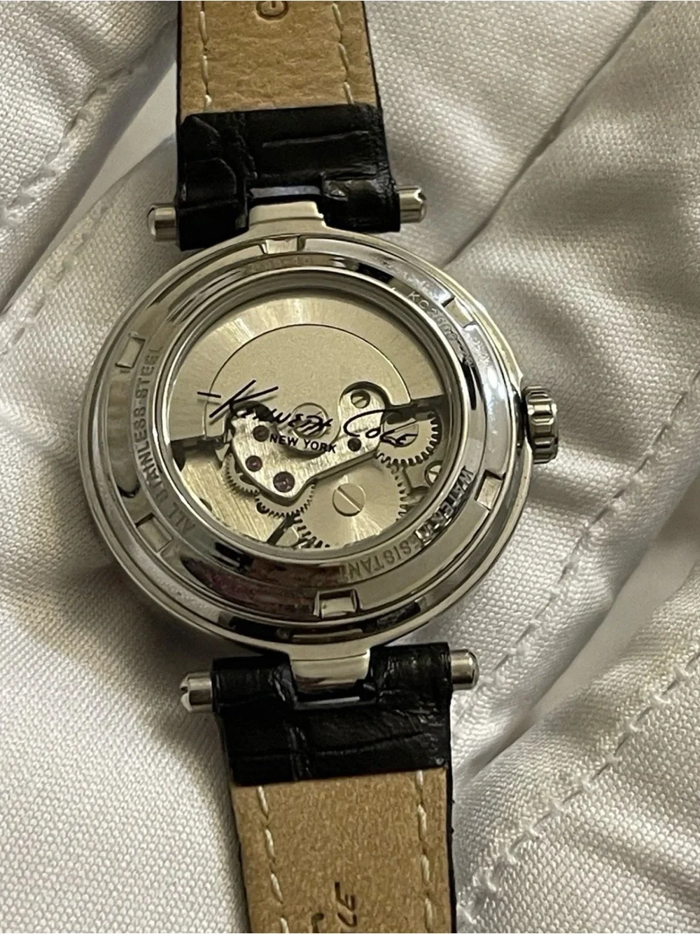 Kenneth Cole New York KC2508 Women's Skeleton Automatic Leather Watch